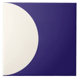 Modern Geometric Nautical Navy Blue Semi circle Tile