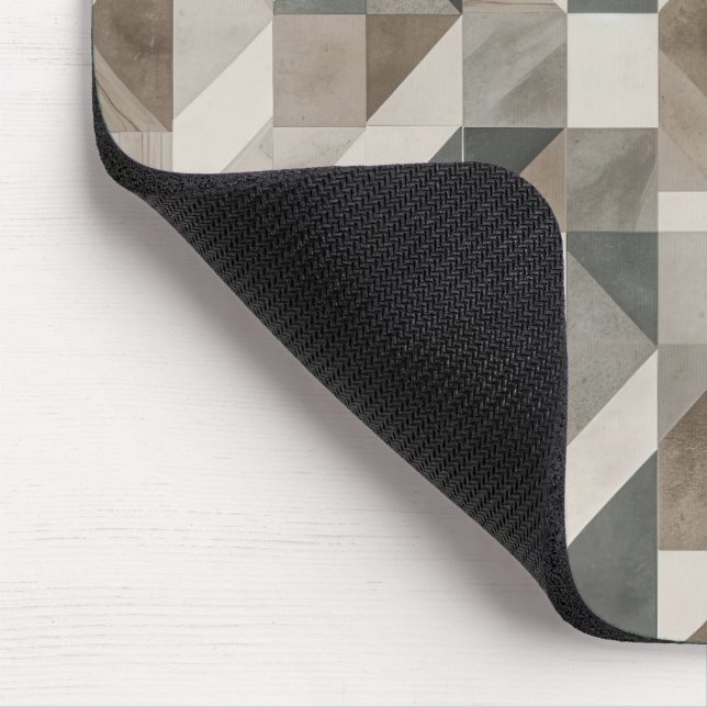 Modern Geometric, Neutral Beige & Grey Abstract Mouse Pad (Corner)
