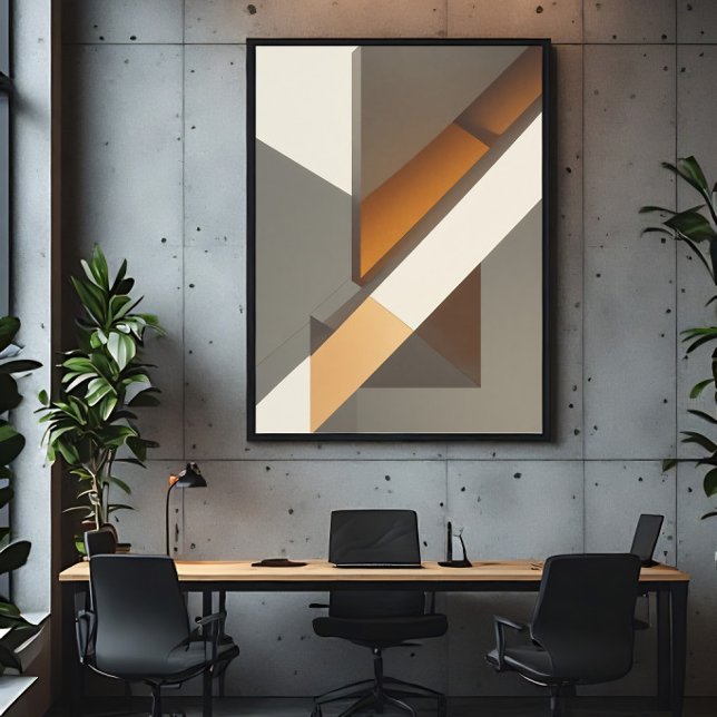 Modern Geometric Neutral Earth Tones Poster (Creator Uploaded)