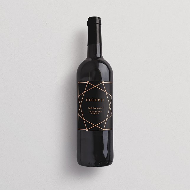 Modern Geometric on Black Wine Label (Creator Uploaded)