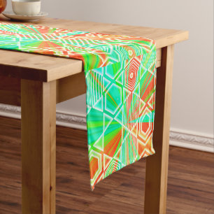 Modern Geometric Pastel Vintage Short Table Runner