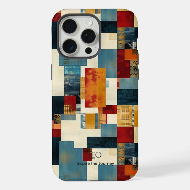 Modern Geometric Patchwork – Bold and Inspiring iPhone Case (Back)