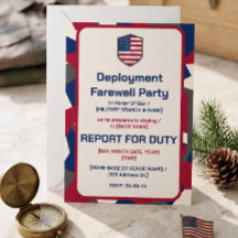 Modern Geometric Patriotic Military Deployment