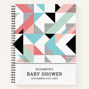 Modern Geometric Pattern Baby Shower Notebook