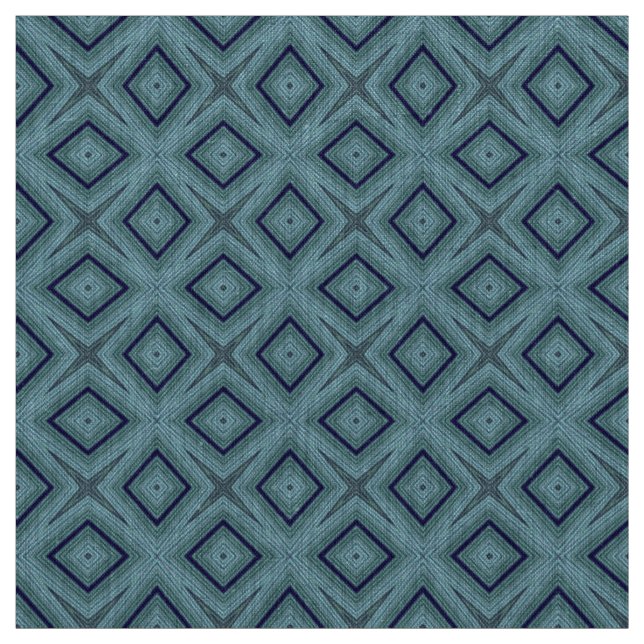 Modern geometric pattern blue and grey fabric (Swatch)