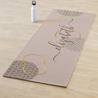 modern geometric pattern custom name yoga mat