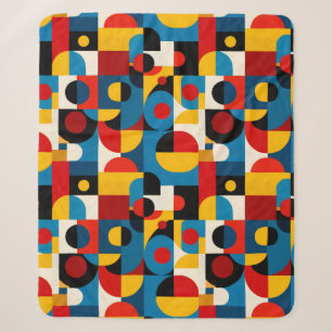 Modern Geometric Pattern in Bauhaus Style Sherpa Blanket