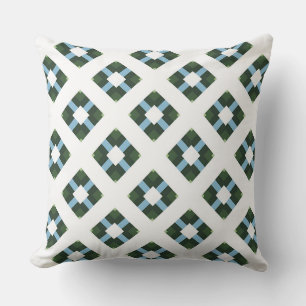 Modern Geometric Pattern in Nature-Inspired Colour Cushion