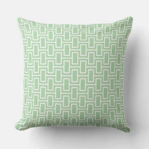 Modern Geometric Pattern: Light Green Cushion