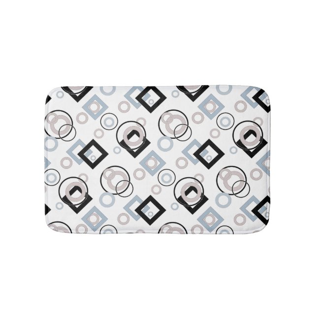 Modern geometric pattern multicolored bath mat (Front)