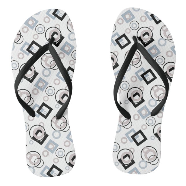 Modern geometric pattern multicolored jandals (Footbed)