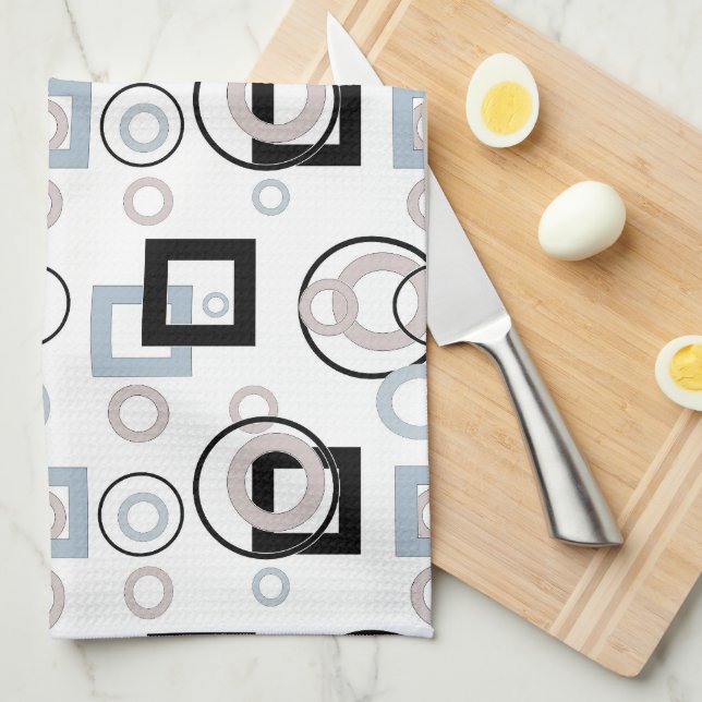 Modern geometric pattern multicolored tea towel (Quarter Fold)