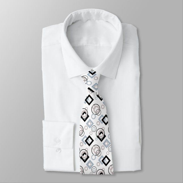 Modern geometric pattern multicolored tie (Tied)