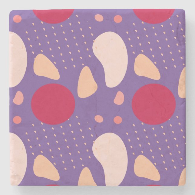 Modern Geometric Pattern Stone Coaster (Front)