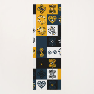 Modern geometric pattern trendy yellow  yoga mat