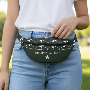 Modern geometric pattern with star Monogram Bum Bags