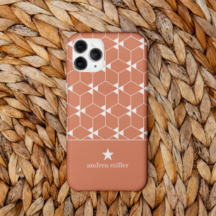 Modern geometric pattern with star Monogram iPhone 13 Pro Case