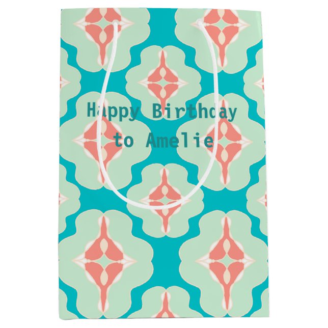 Modern geometric personalised Gift Bag (Front)