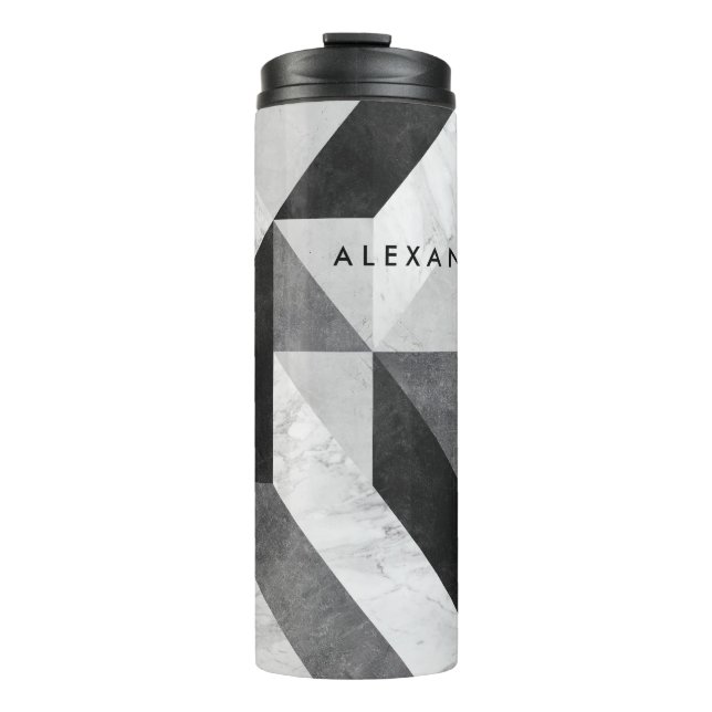 Modern Geometric Personalised Thermal Tumbler (Front)