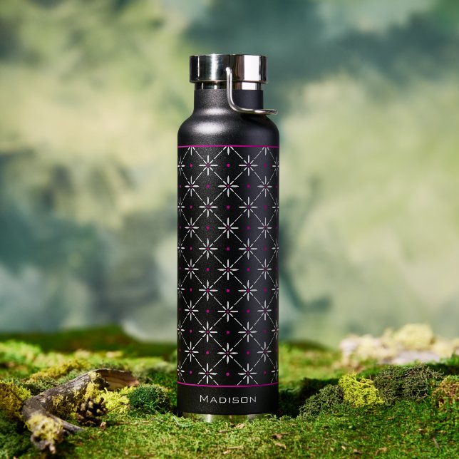 Modern Geometric Personalised Water Bottle (Outdoor (Rotated))
