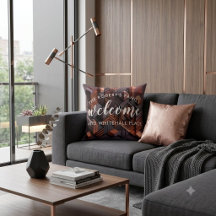 Modern Geometric Personalised Welcome Pillow