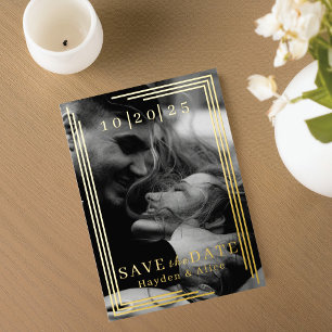 Modern Geometric Photo Foil Save the Date