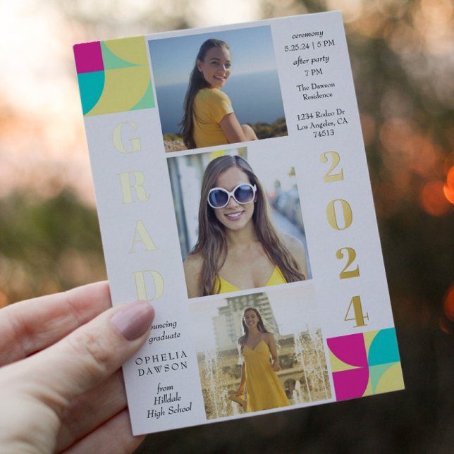 Modern Geometric Photo Graduation Party (Creator Uploaded)