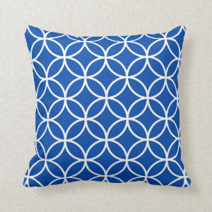 Modern Geometric Pillow in Cobalt Blue
