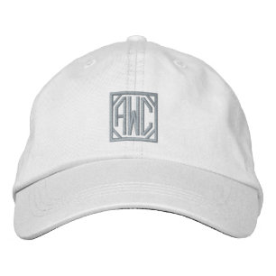 Modern Geometric Pink Monogram Embroidered Hat