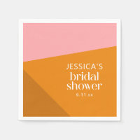 Modern Geometric Pink Orange Custom Bridal Shower 