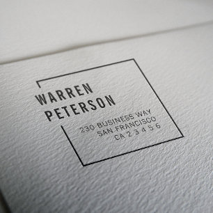 Modern Geometric Professional Name Return Address Self-inking Stamp