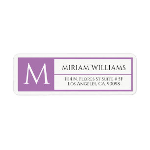 Modern Geometric Purple Frame Custom Monogram