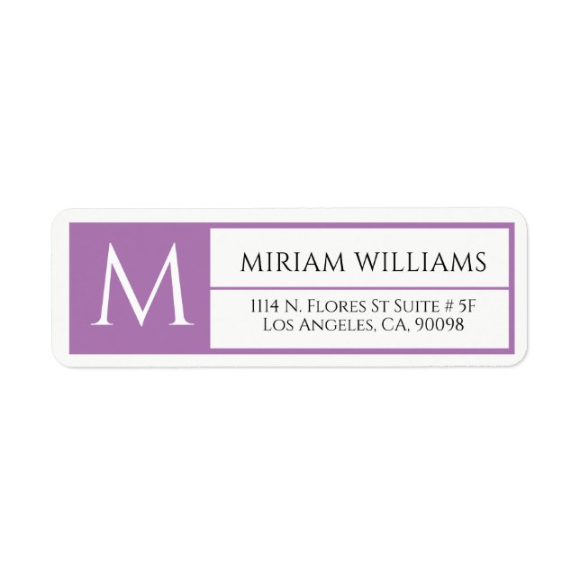 Modern Geometric Purple Frame Custom Monogram (Front)
