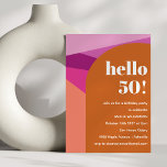 Modern Geometric Purple Terracotta 50th Birthday Invitation<br><div class="desc">Modern Geometric Purple Terracotta 50th Birthday Invitation</div>
