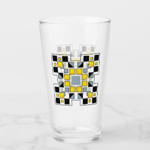 Modern Geometric Quilt Pattern Art  Glass