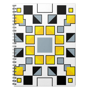 Modern Geometric Quilt Pattern Art Notebook