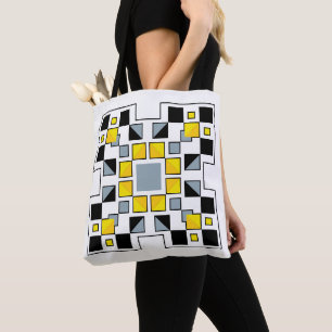 Modern Geometric Quilt Pattern Art  Tote Bag