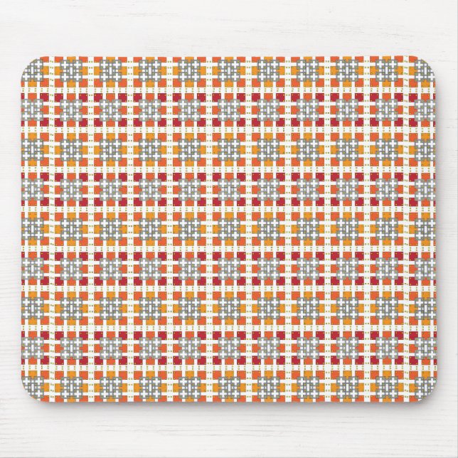 Modern geometric red Amber squares pattern Mouse Pad (Front)