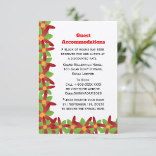 Modern Geometric Red and Green Vector Blossom Enclosure Card