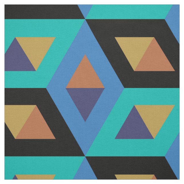 Modern Geometric Retro Hexagons Pattern #3 Fabric (Swatch)