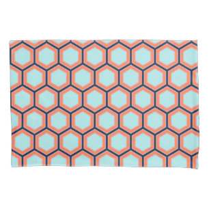 Modern Geometric Retro HoneyComb Pattern #2 Pillowcase