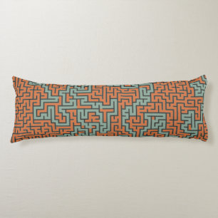 Modern Geometric Retro Maze Pattern Body Cushion