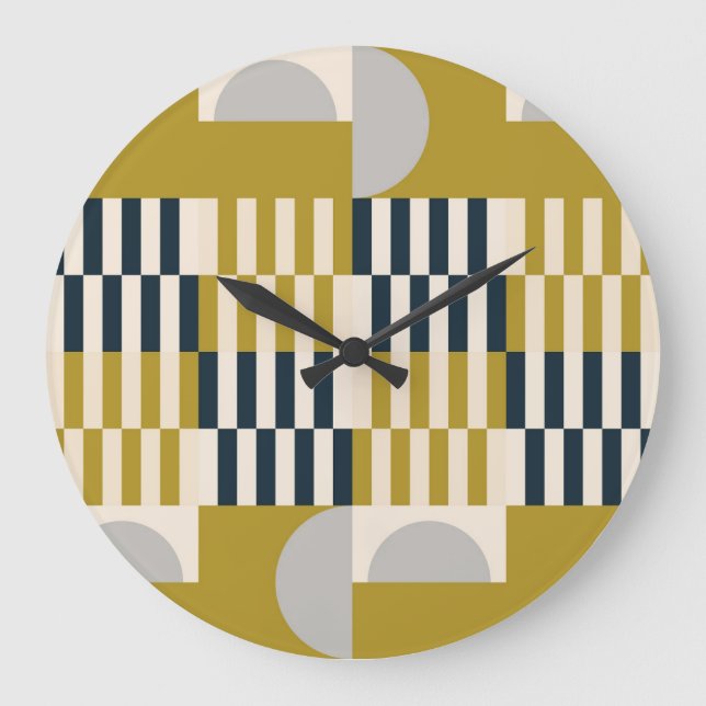 Modern geometric, retro Scandinavian pattern Large Clock (Front)