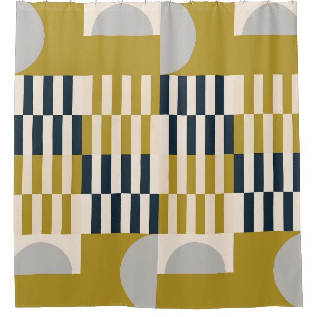 Modern geometric, retro Scandinavian pattern Shower Curtain (Front)