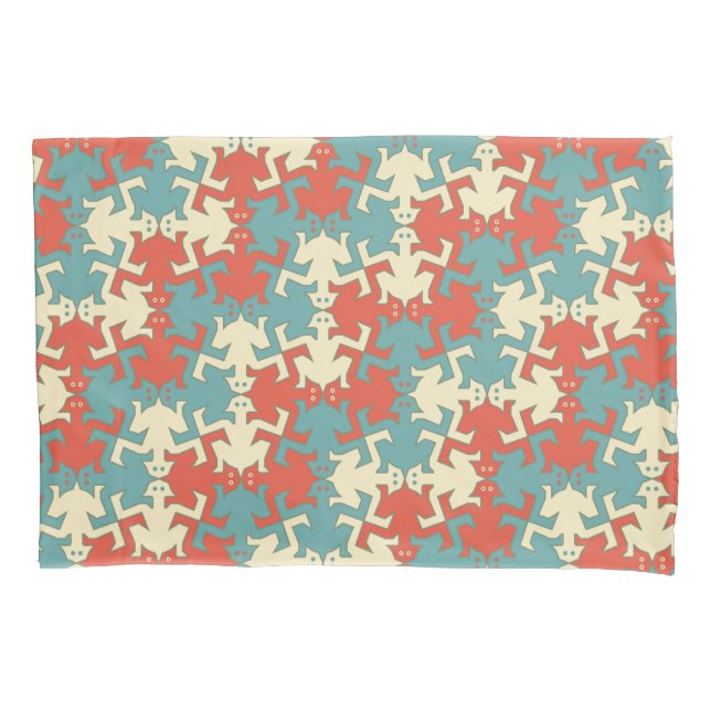 Modern Geometric Retro Strong Men Pattern Pillowcase (Front)