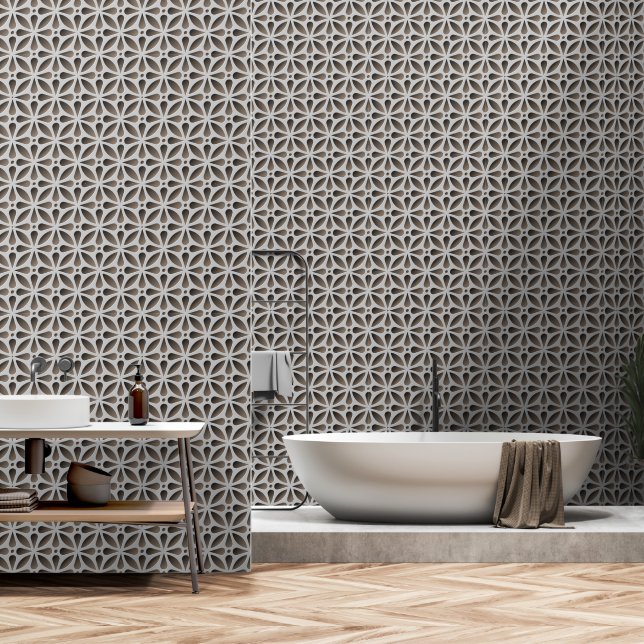 Modern Geometric Round Pattern No.1 Wallpaper (Bathroom)