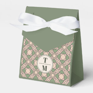 Modern Geometric Sage Green Wedding Favor Box