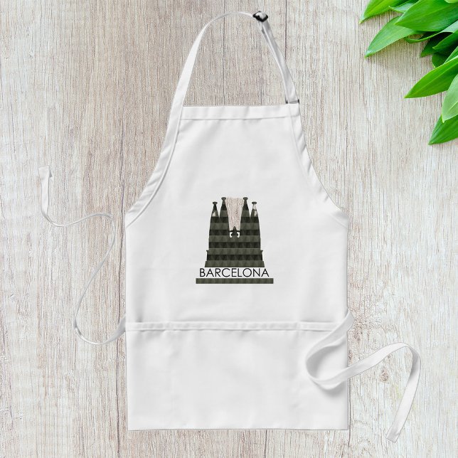 Modern Geometric Sagrada Familia Barcelona Skyline Standard Apron (Creator Uploaded)