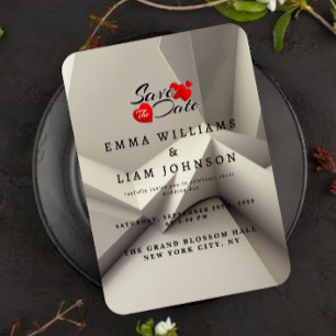 Modern Geometric Save the Date Card – Minimalist