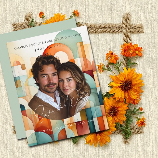 Modern Geometric Save the Date, Photo Magnet Date (Creator Uploaded)